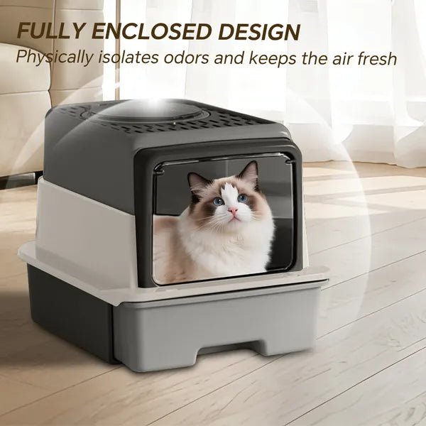 2026 Top Rated Cat Litter Box Pull Out Drawer No Scoop Needed Fits Modern - Image 3