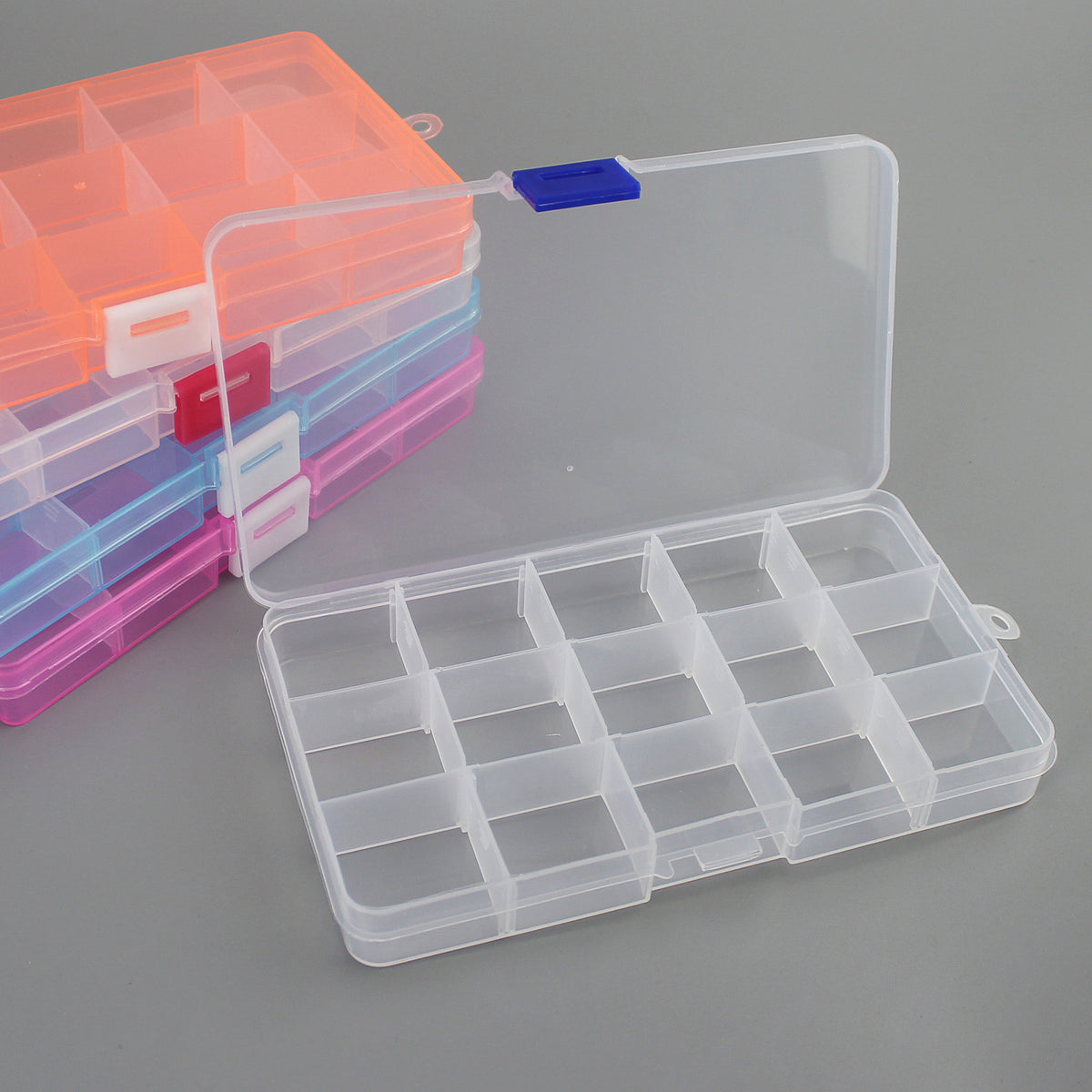 plastic 15 compartment transparent storage main view