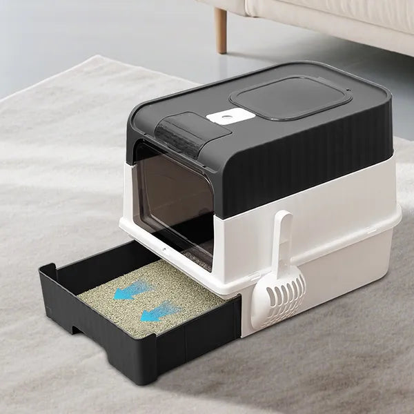 Fully Enclosed Magic Cube Litter Box Top&Front Entry Pull Out Drawer - Image 5