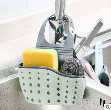 kitchen drain holder rubber sponge in use lifestyle
