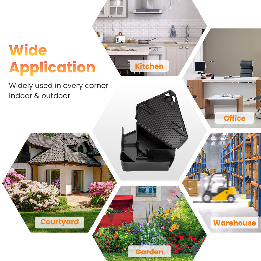 6 Packs Mouse Bait Station With Keys Tamper Resistant Indoor Outdoor Mouse Bait
