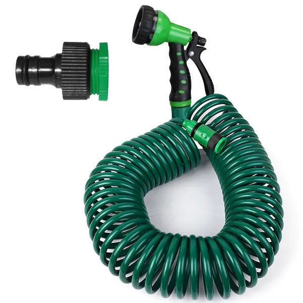 Flexible Self Coiling Recoil Garden Hose with Spray Nozzle - Additional Product View Garden Hose