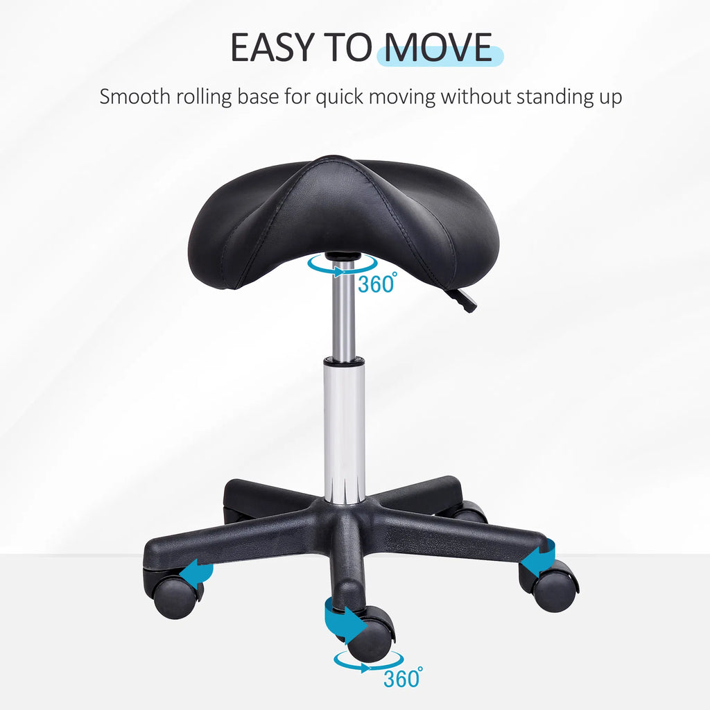 Hydraulic Swivel Salon Stool Adjustable Massage Facial Spa Beauty Saddle Chair Black