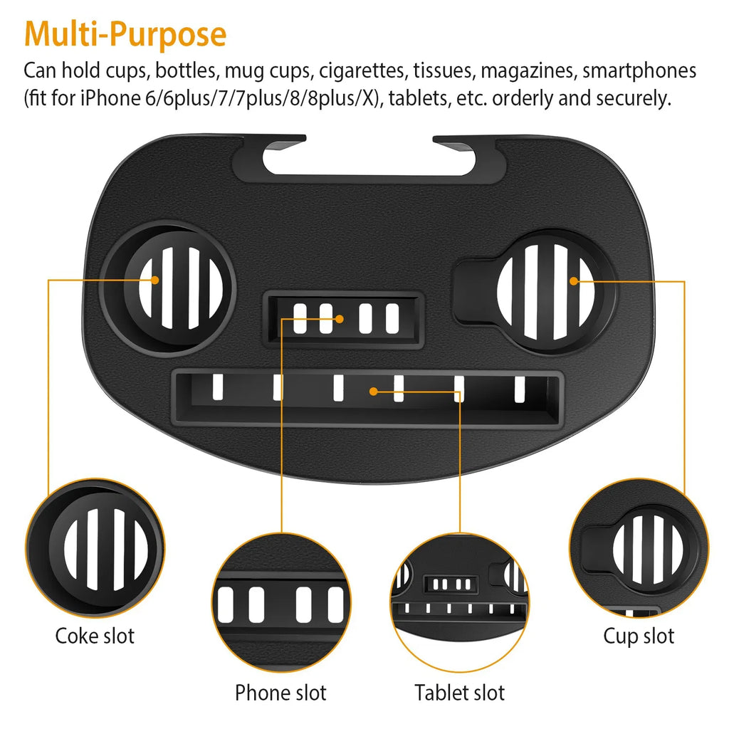 Zero Gravity Chair Cup Holder Clip On Side Tray w/Beverage Can Mobile Devices Slots - Image 5