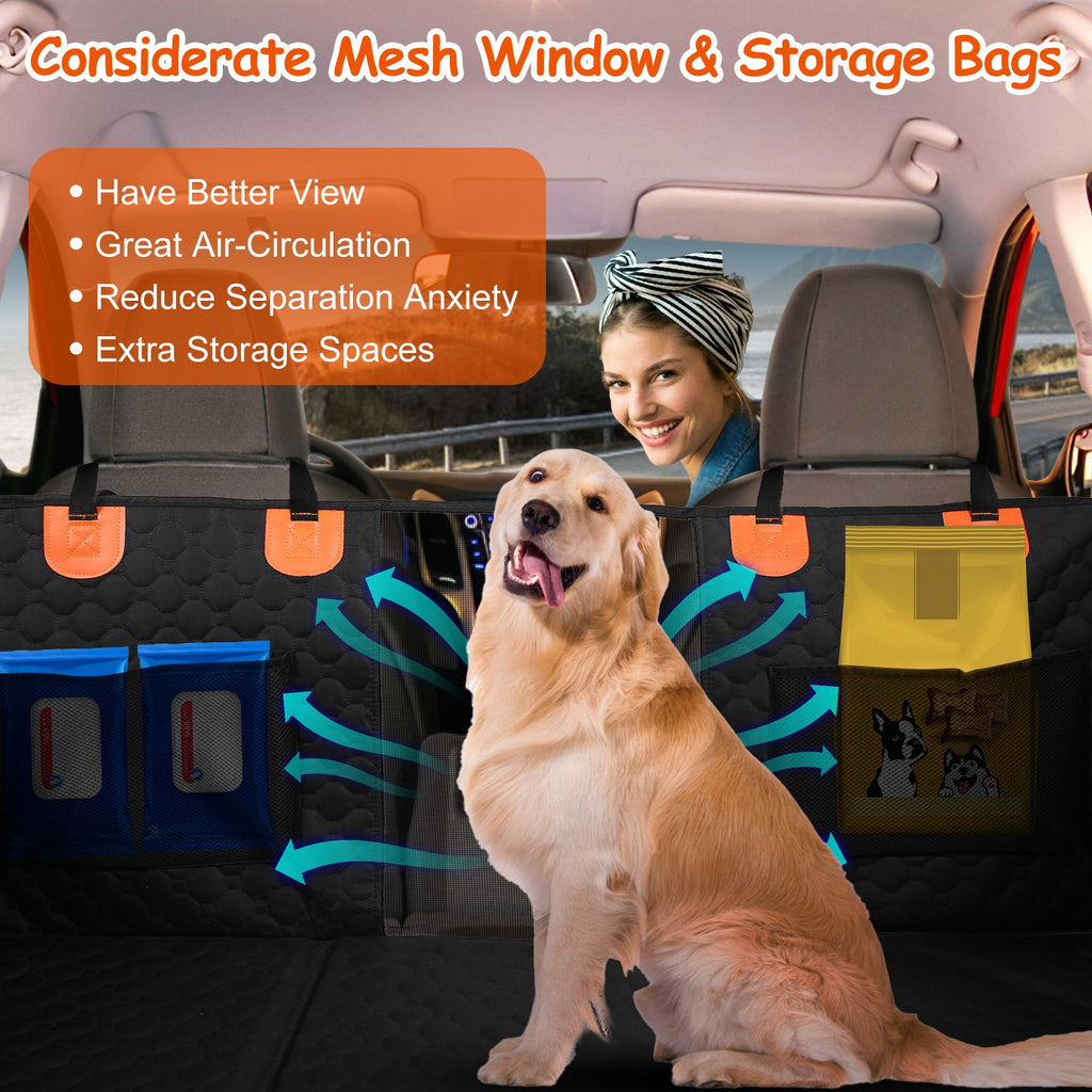 dog car back seat cover packaging and components