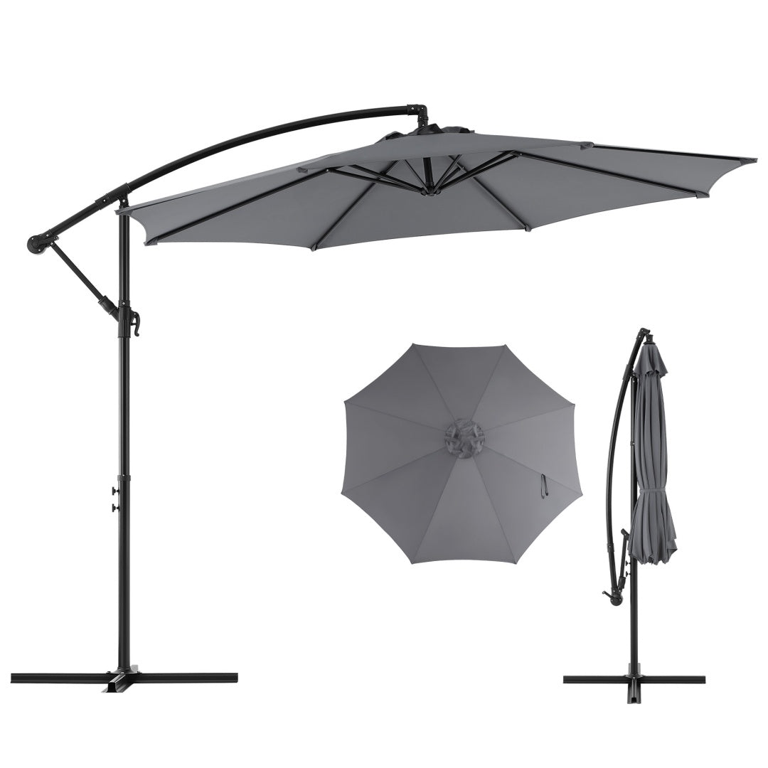 8ft offset patio umbrella hanging packaging and components