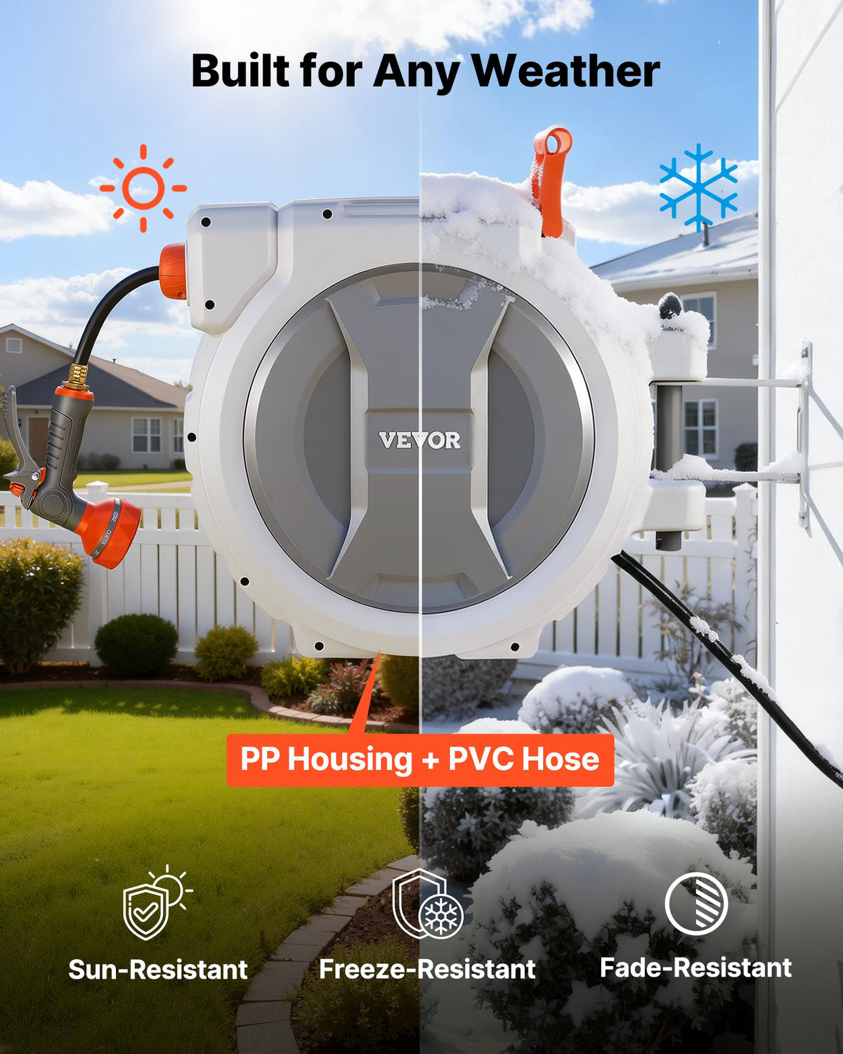 retractable garden hose reel in in use lifestyle