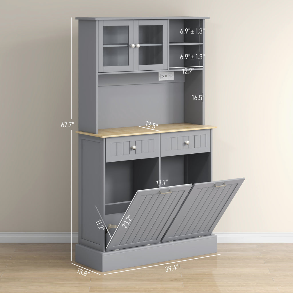Kitchen Cabinet With Charging Station Tilt Out Cabinets Microwave Stand - Image 8