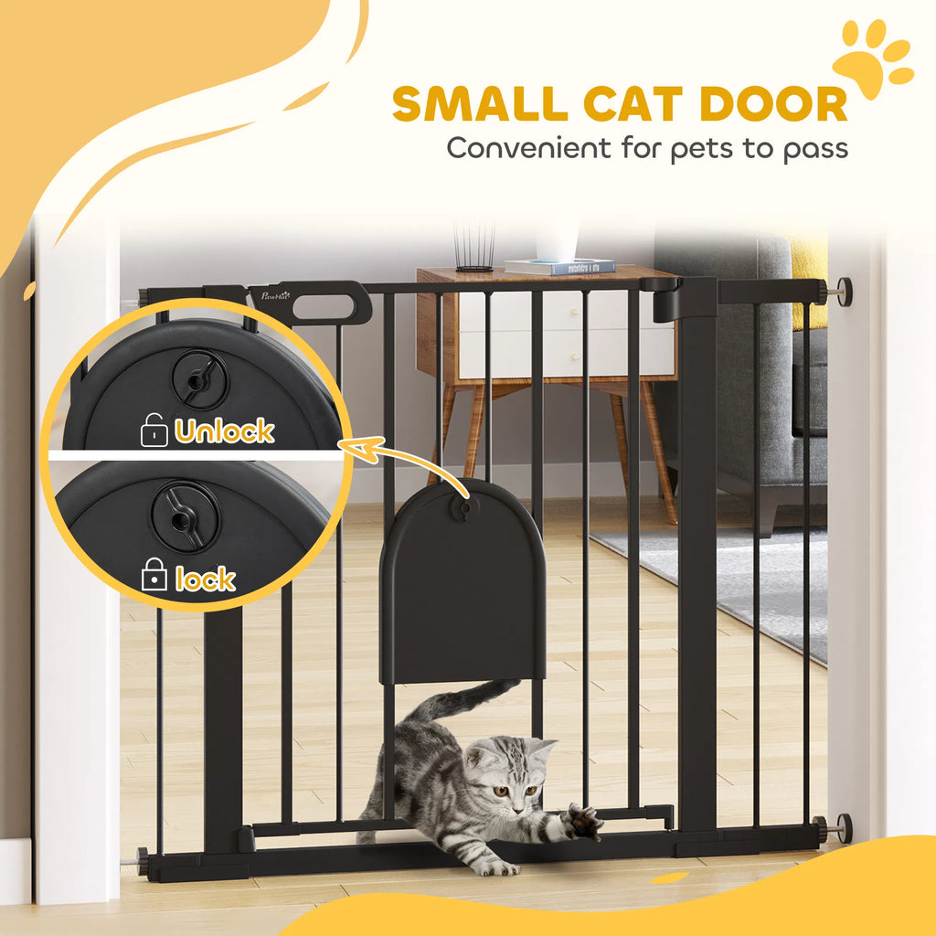 30" 41" Extra Wide Pet Gate Barrier with Small Door 30"H Dog Gate with Safety - Image 5