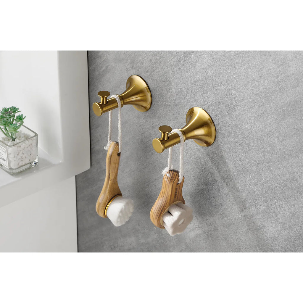 6 Piece Brass Bathroom Towel Rack Set Wall Mount - Image 5