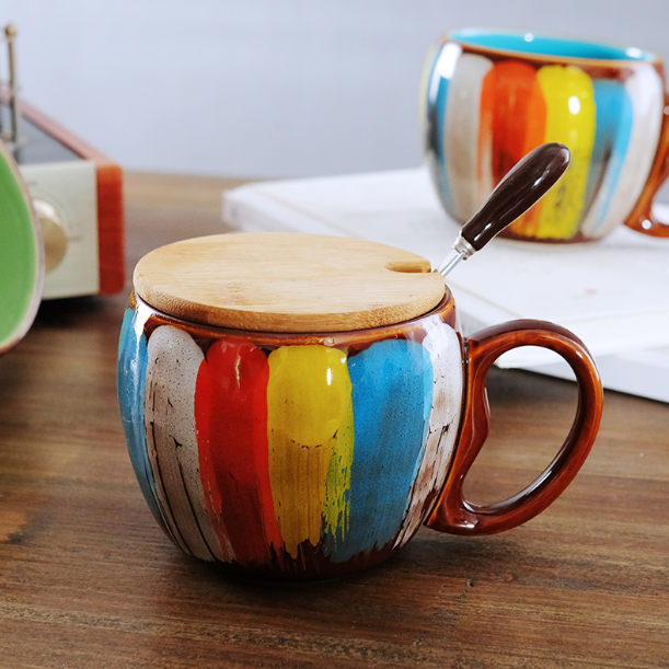 Creative ceramic cup milk cup water cup coffee cup breakfast cup couple cup to - Image 5