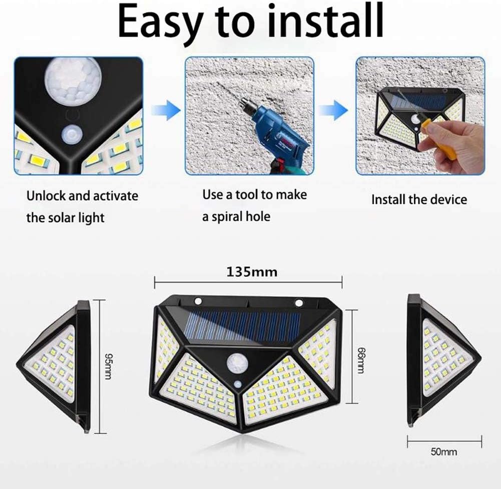 Aolyty Solar Lights Outdoor Motion Sensor Wall Light 3 Lighting Modes IP65 - Image 3