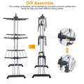 Clothes Drying Rack Rolling Collapsible Laundry Dryer Hanger Stand Rail Shelve