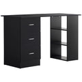 47 Inches Home Office Desk with 3 Tier Storage Shelves Computer Desk with