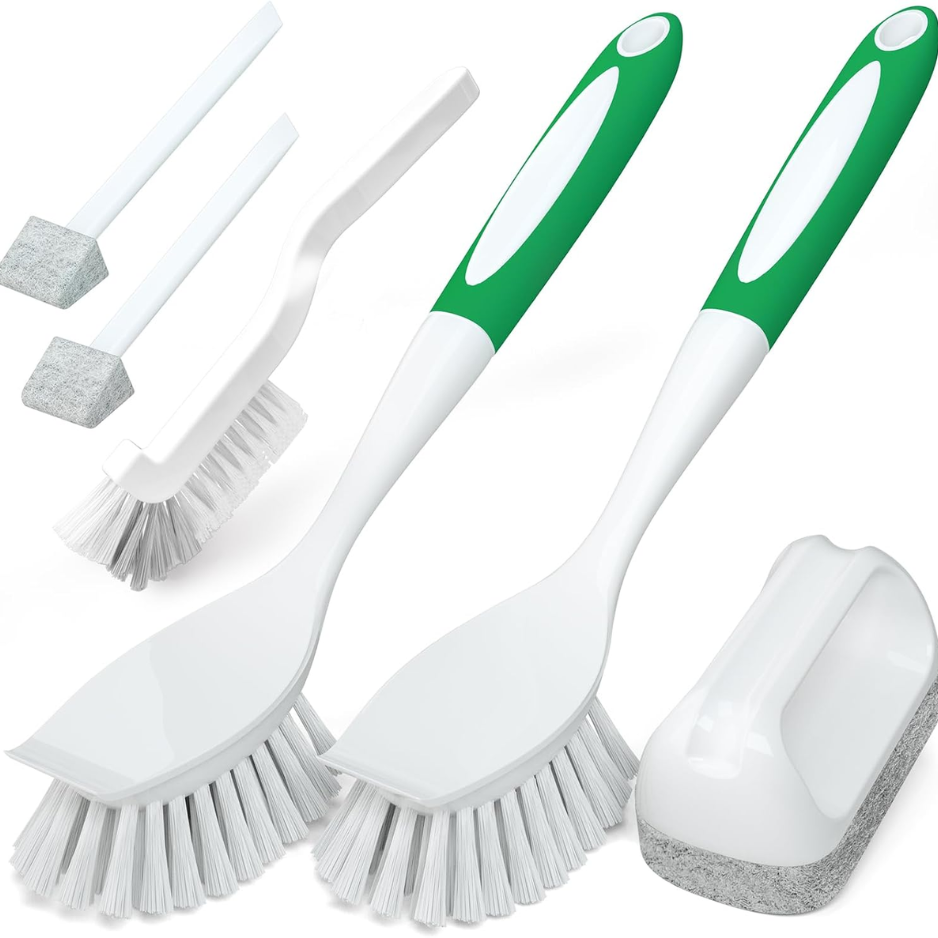 Holikme Multi Purpose Dish Brush Set Green Scrubbing Tools For Pots Pans & - Image 4