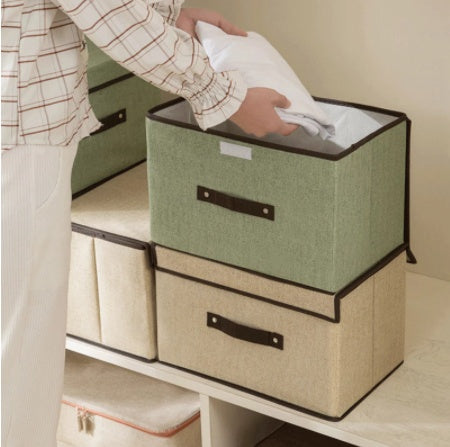 folding storage box storage bin in use lifestyle
