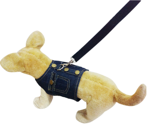 Pet Dog's Chest Harness Denim Jacket Back Leash Dog Supplies - Image 3
