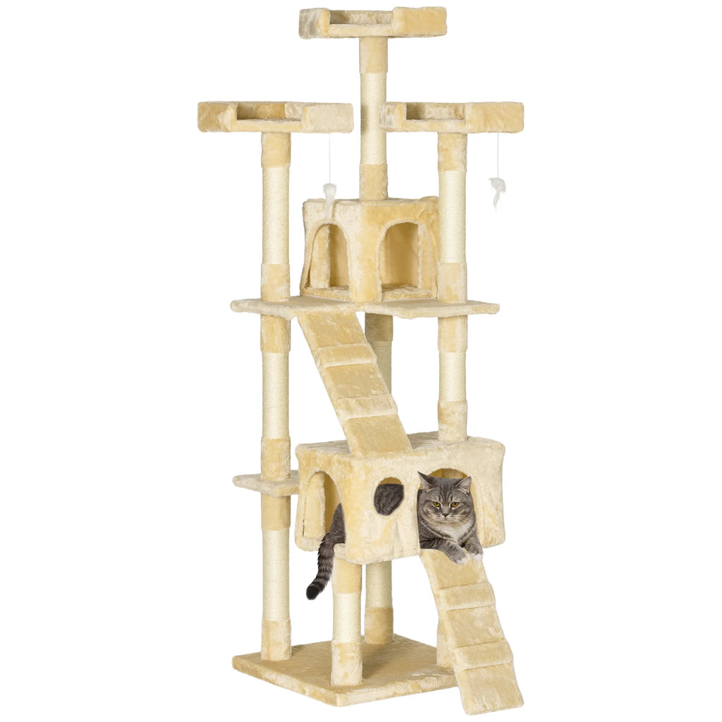 68 inch Multi Level Cat Scratching Tree Kitty Activity Center Post Tower Condo
