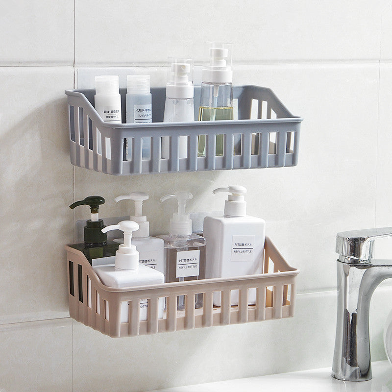 wall-mounted bathroom storage basket