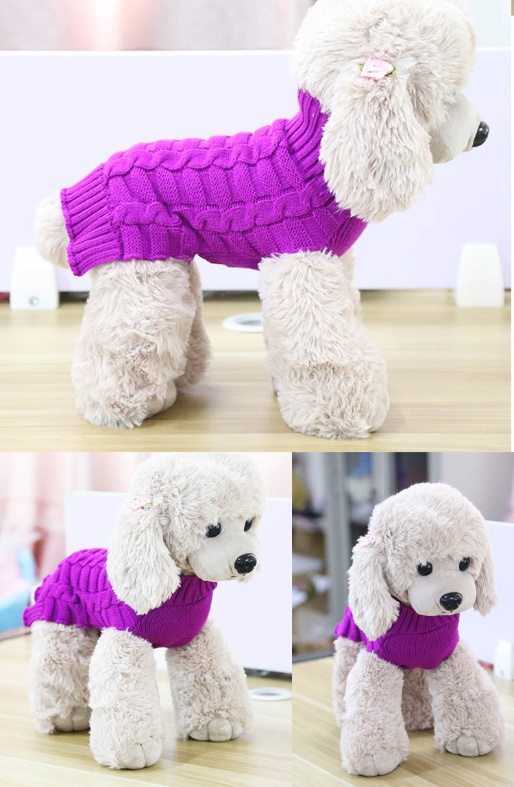 Cashmere Twisted Rope Pet Sweater Dog Clothes Pet Products - Image 2