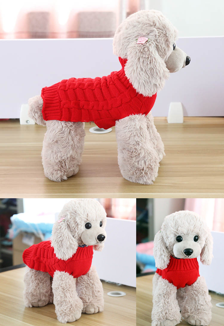 Cashmere Twisted Rope Pet Sweater Dog Clothes Pet Products - Image 5
