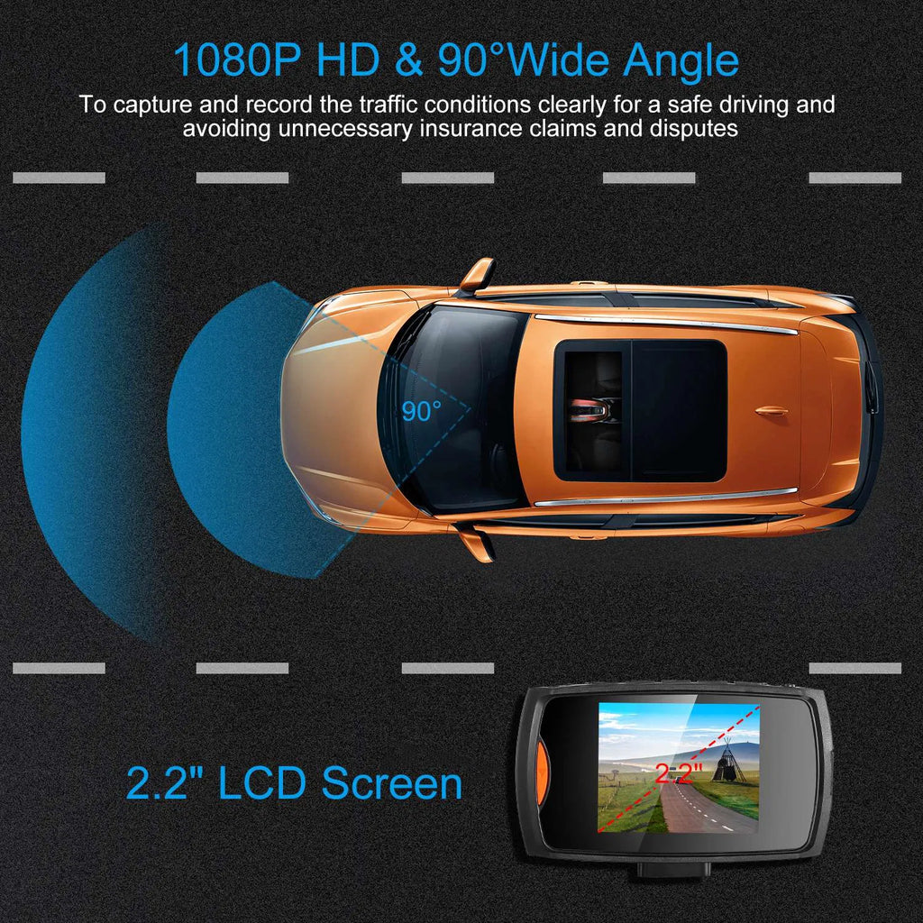 1080P HD Car Dash Cam 90° Wide Angle Dash Camera with Night Vision 6 IR - Image 3