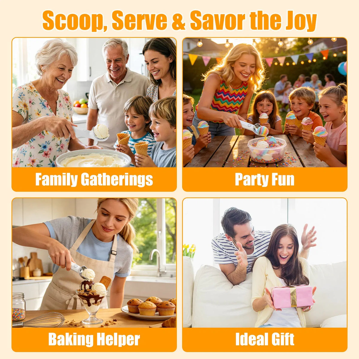 Heated Ice Cream Scoop Rechargeable Electric Ice Cream Scooper IP66 Waterproof - Image 4