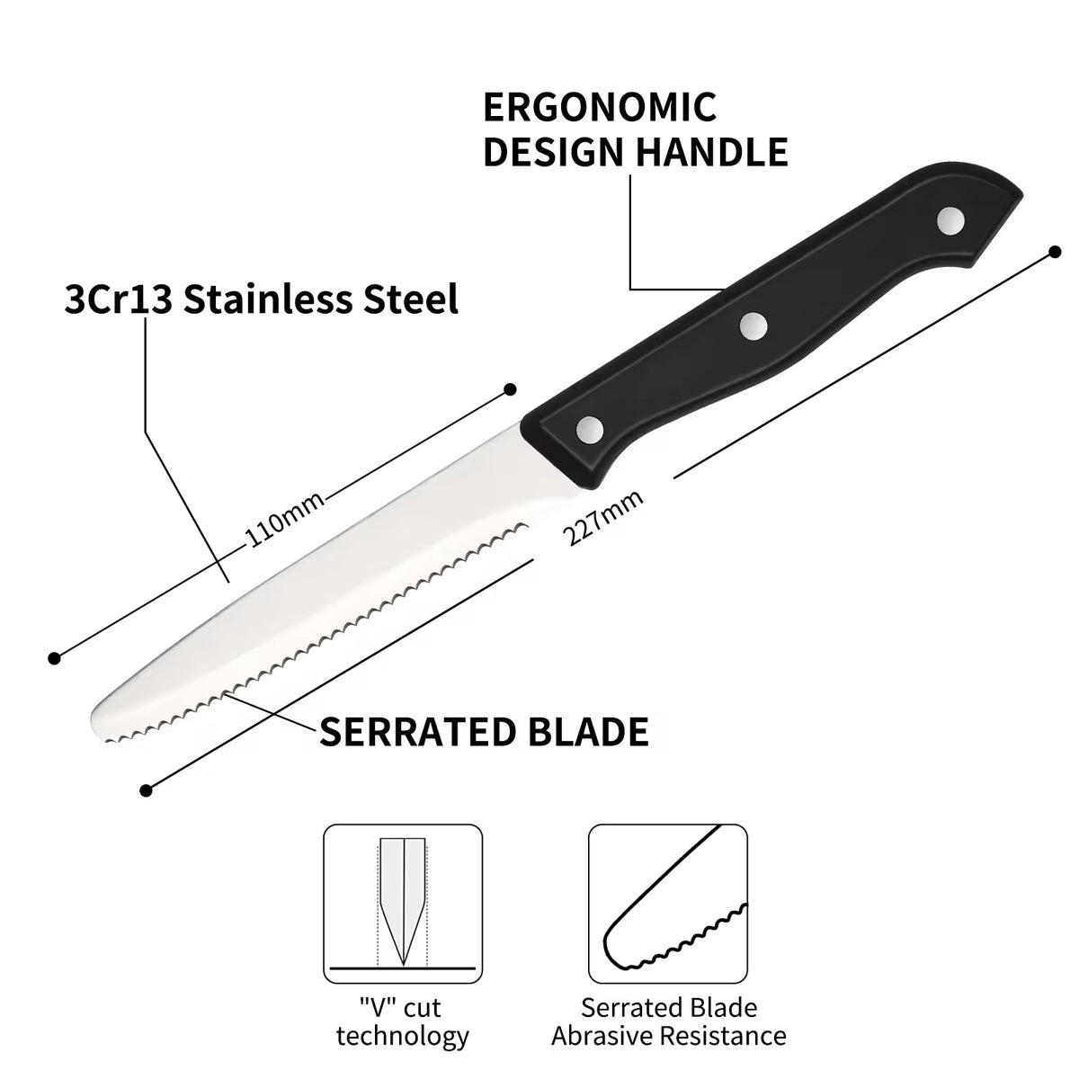 12 piece Kitchen Knife And Accessory Set With High carbon Stainless Steel - Image 4