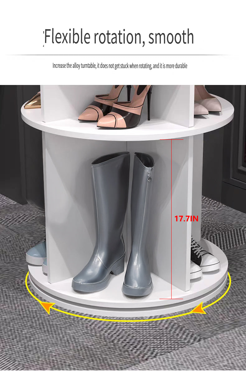 8-Tier Rotating Shoe Rack Tower 360 Degree Spinning Organizer - Opening and Closure Mechanism Detail