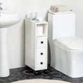 Slim Bathroom Cabinet with Wheels Narrow Bathroom Storage Cabinet with Door
