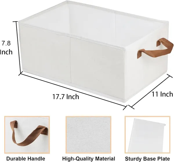 Large Capacity Foldable Closet Storage Bins Pack of 3 - Compact Placement on Shelf View