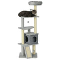 57.5" Cat Tree with Scratching Posts Large Cat Tower for Indoor Cats with Bed