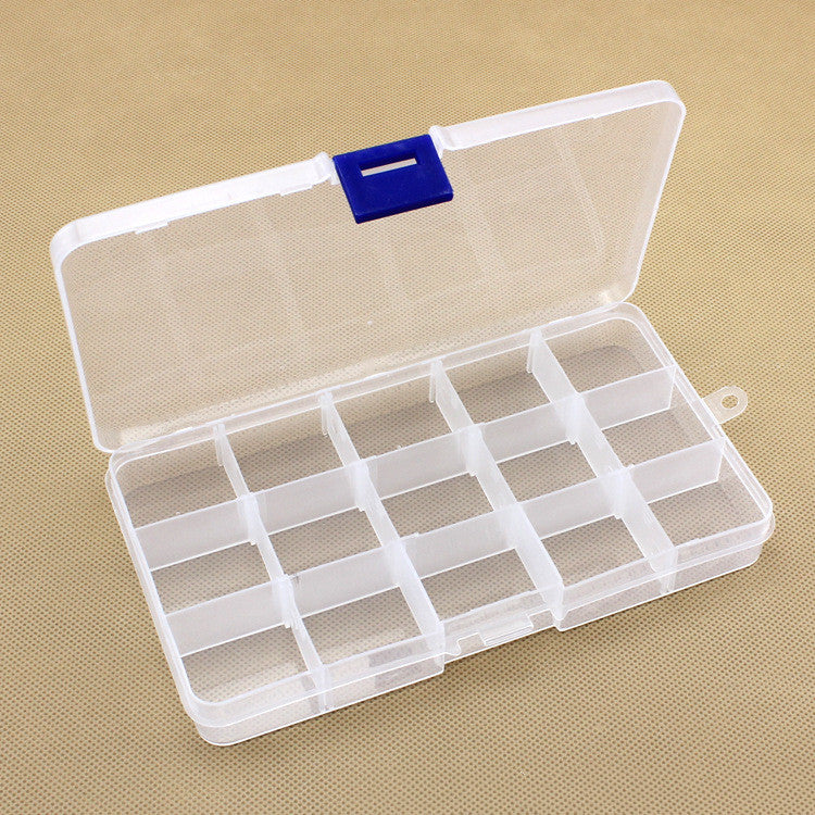 plastic 15 compartment transparent storage product angle 6