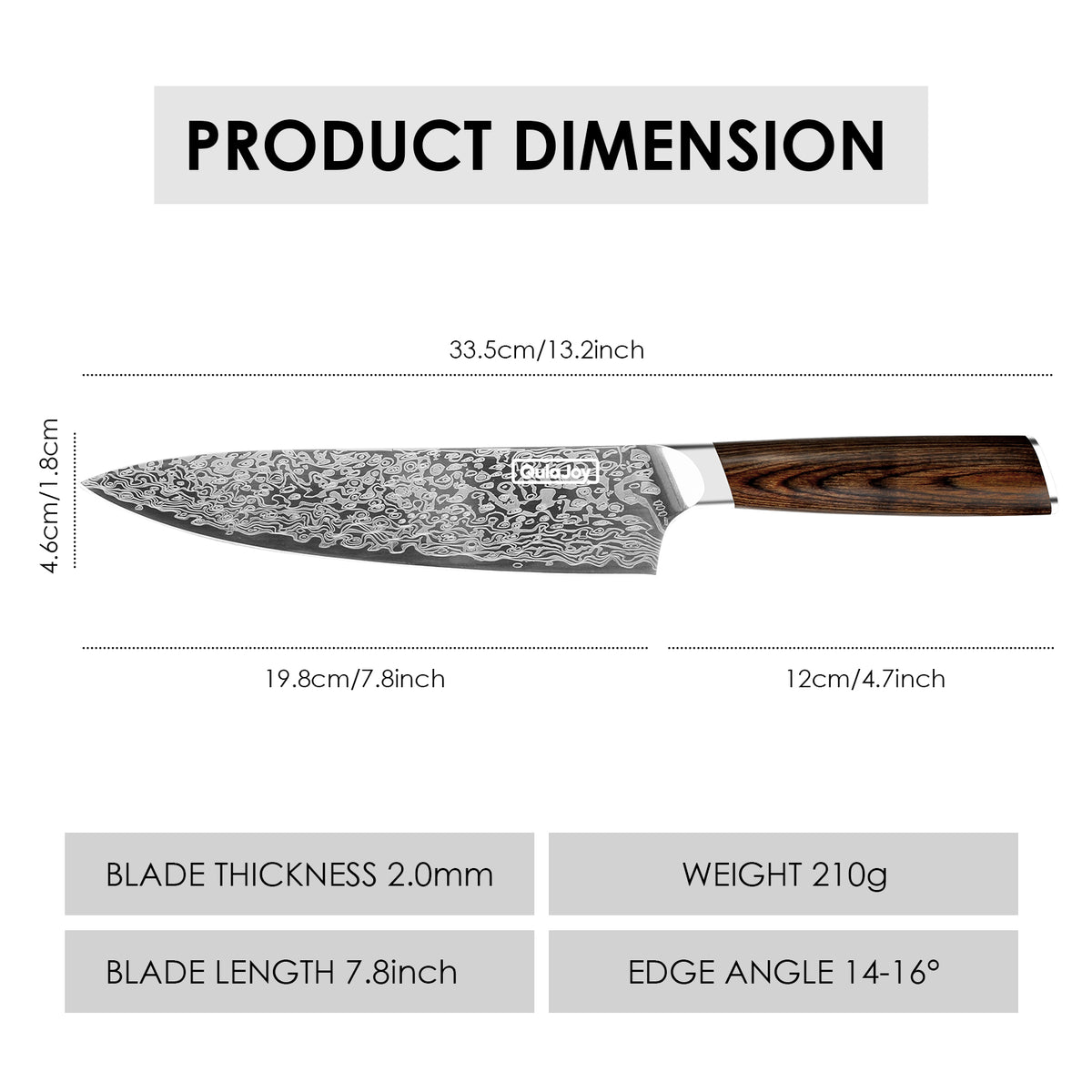 Qulajoy Japanese Chef Knife Kitchen Knife High Carbon German Steel Cooking