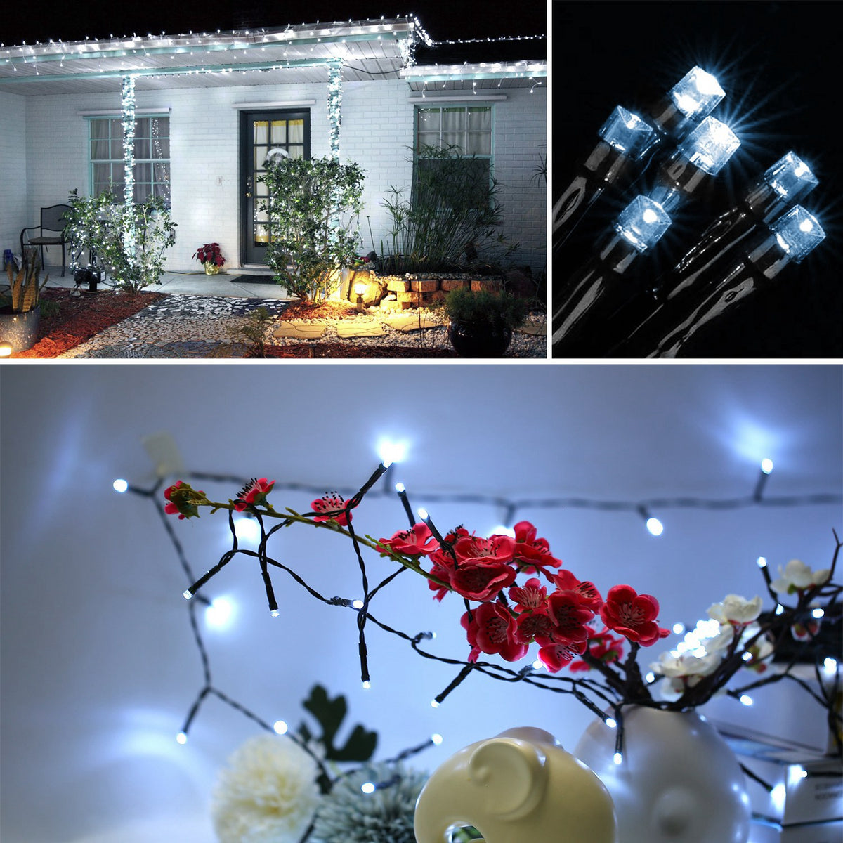 1Pc Solar String Lights LED Solar Power Fairy String Light 12M 8 Lighting Mode - Image 2