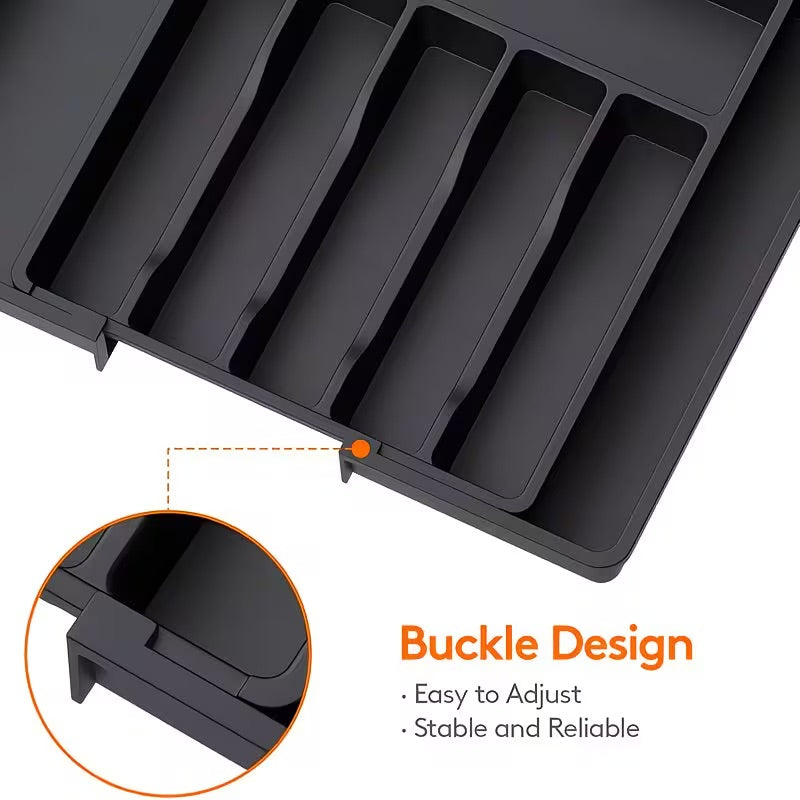 Expandable Utensil Tray For Kitchen BPA Free Flatware And Cutlery Holder - Image 4