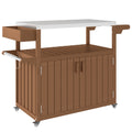 mobile outdoor bbq prep table dimensions and features