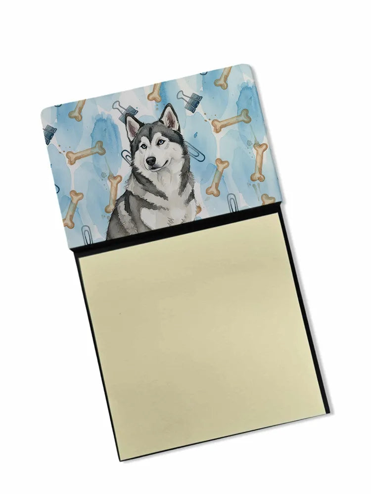 Gray And White Alaskan Malamute Coworker Watercolor Sticky Note Holder - Image 8