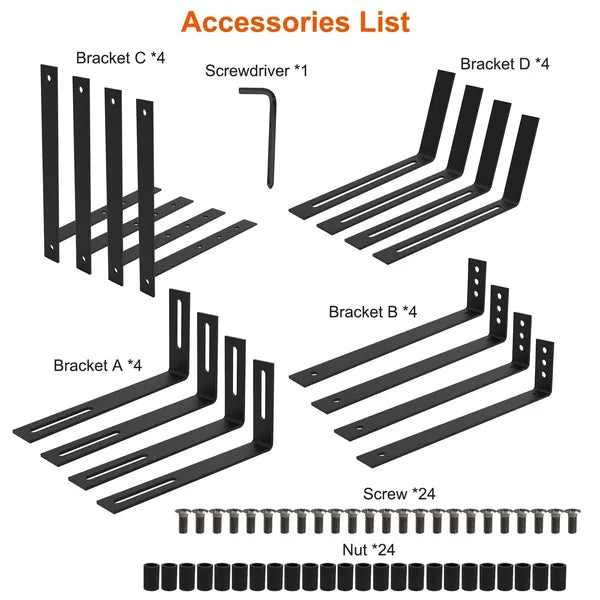 4pcs adjustable planter box brackets detail and structure