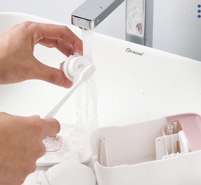 automatic toothpaste dispenser toothbrush holder product angle 8