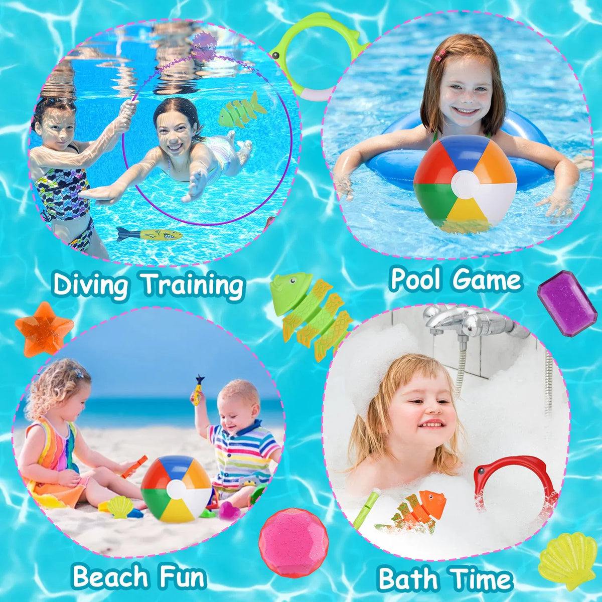 24Pcs Diving Toys Swimming Pool Toys Swim Toys for Kids Aged 3+ Years Old Swim - Image 5