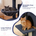 Dark Gray 33.5" Multi Level Cat Tree With 2 Tier Condo Sisal Scratching Posts