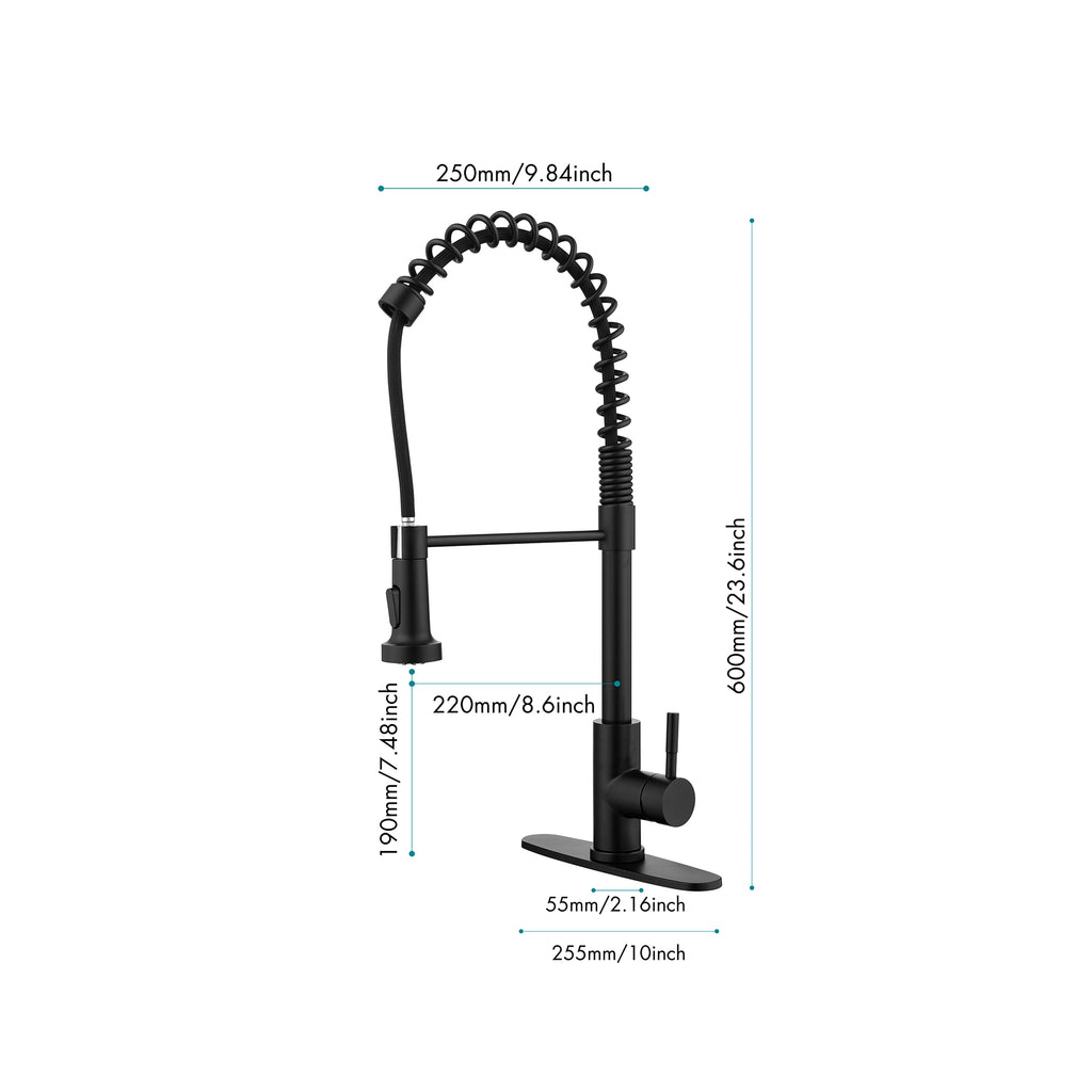 Solid Brass Single Handle Single Rod Downward Spring Kitchen Sink Faucet - Image 2