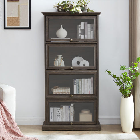 4-Tier Glass Display Curio Cabinet