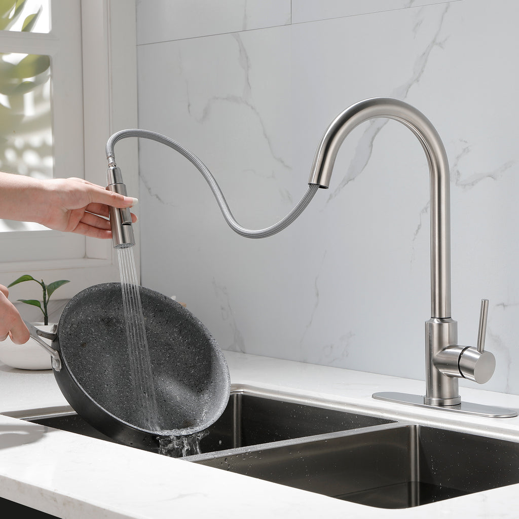 Stainless Steel Kitchen Sink Faucet With Pull down Sprayer - Image 4