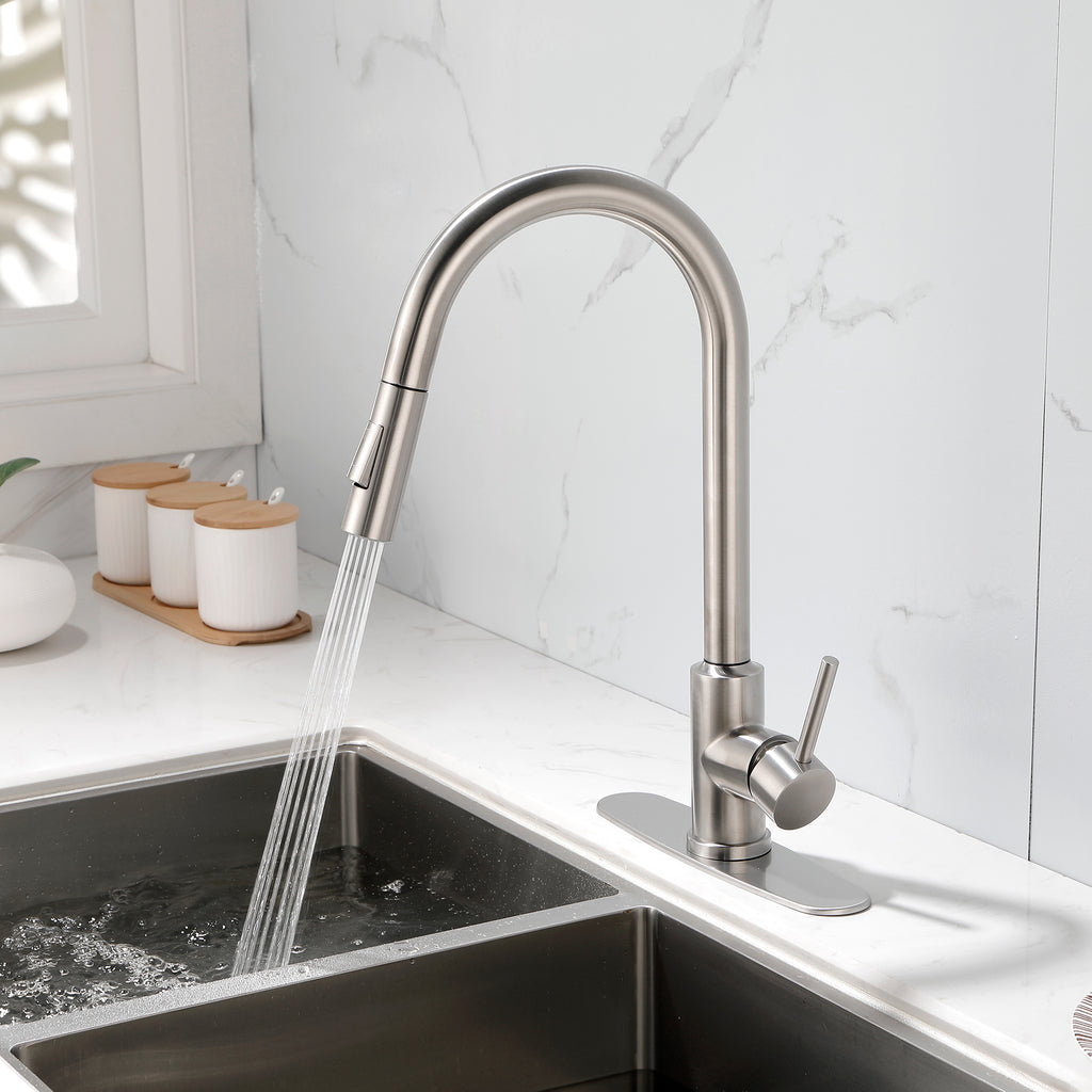 Stainless Steel Kitchen Sink Faucet With Pull down Sprayer - Image 5