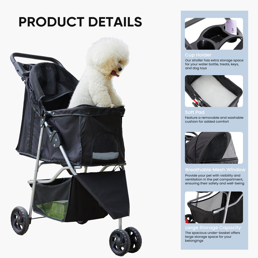 cat and dog pet cart dimensions and features