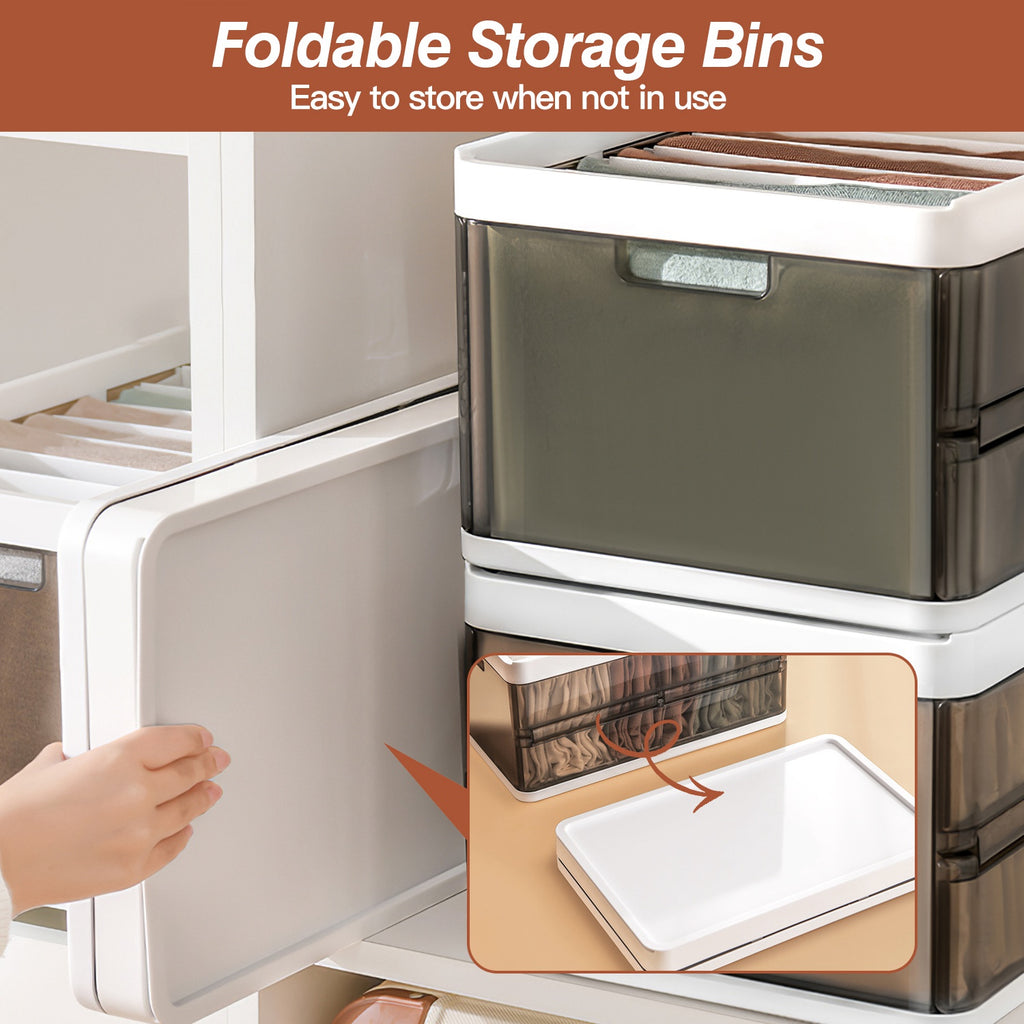 pack foldable storage bin with packaging and components