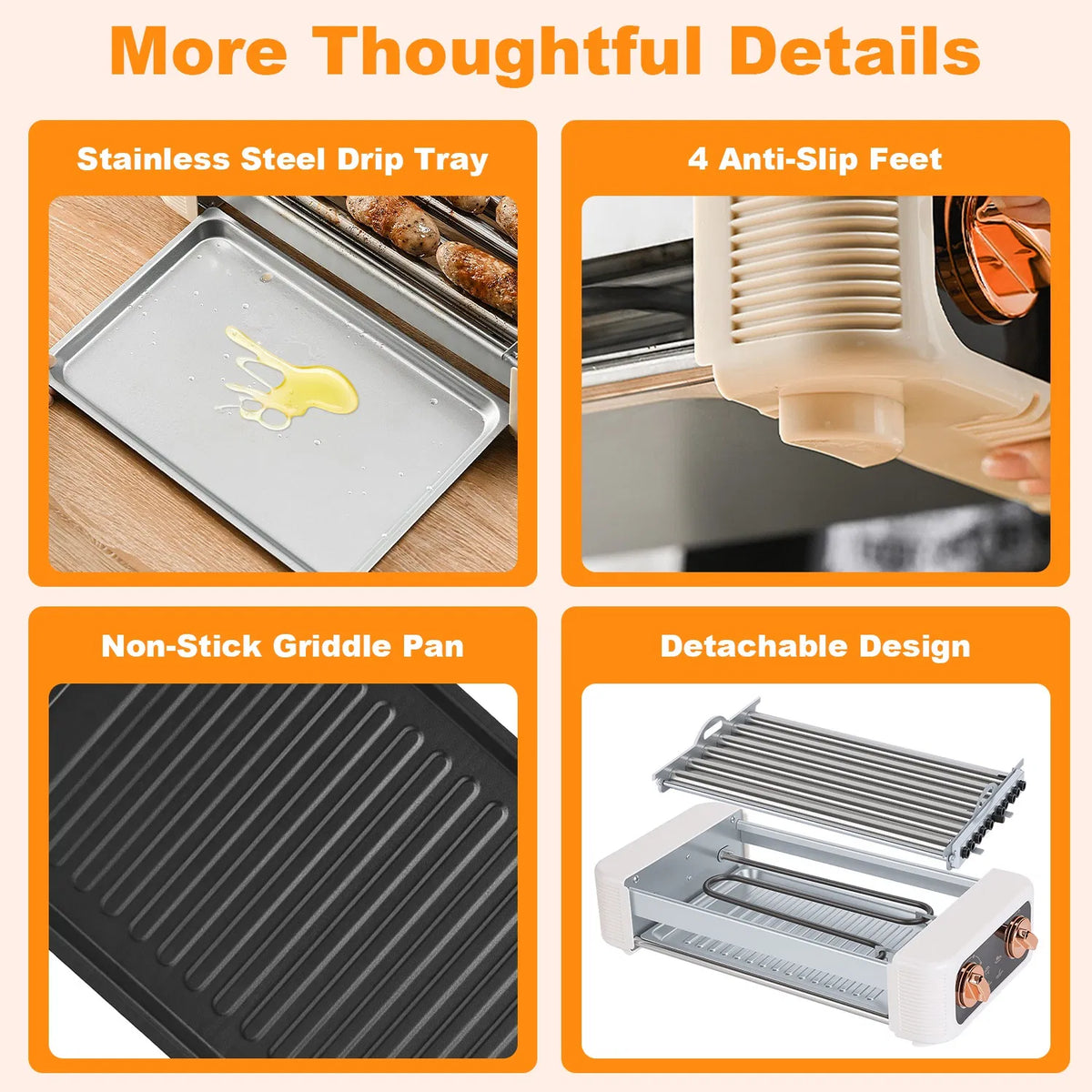 Multifunctional Electric Hot Dog Roller Machine 3 in 1 Sausage Grill with - Image 5
