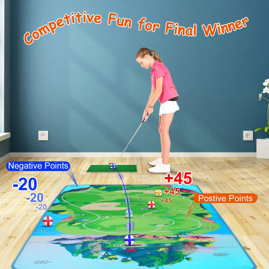 Casual Golf Game Set Indoor Outdoor Golf Pratice Mat Chipping Green Golf Yard